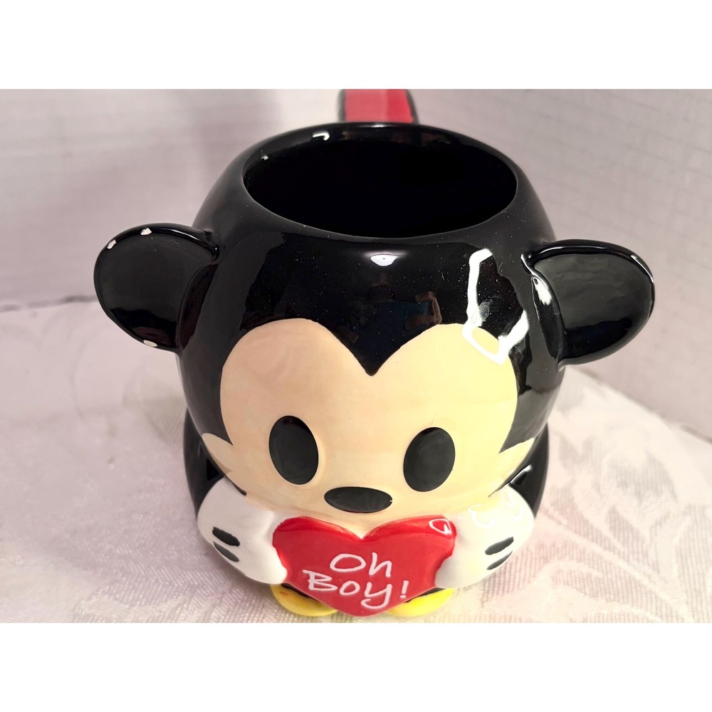 Mickey Mouse 3D Sculpted Mug - "Oh Boy!" Red Heart - Zak